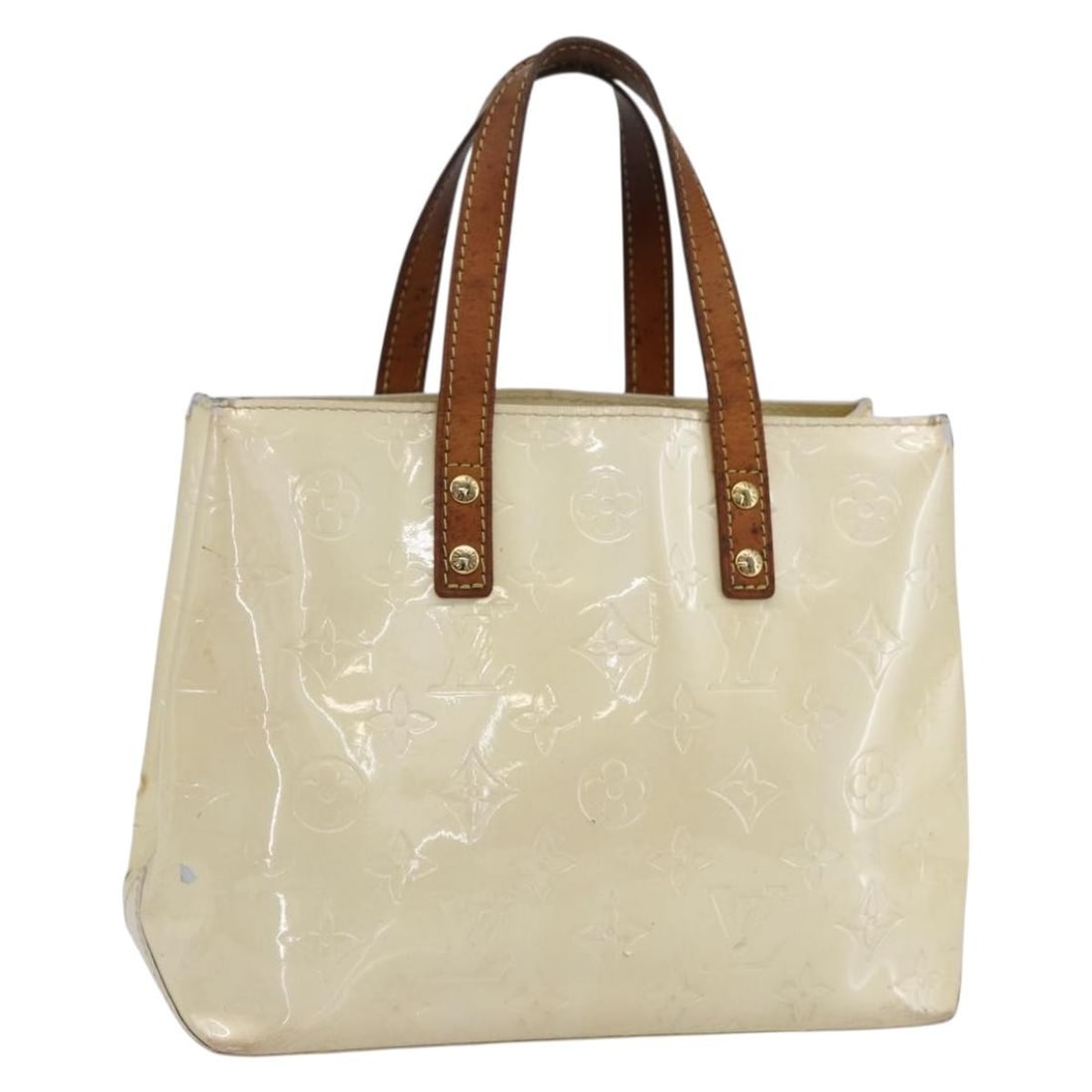 LOUIS VUITTON Monogram Vernis Reade PM Hand Bag Perle M91336 Auth: LOUIS VUITTON Monogram Vernis Reade PM Hand Bag Perle M91336 Auth This authentic Louis Vuitton Monogram Vernis Reade PM Hand Bag in Perle is a stylish addition to any collection. Crafted in France wit