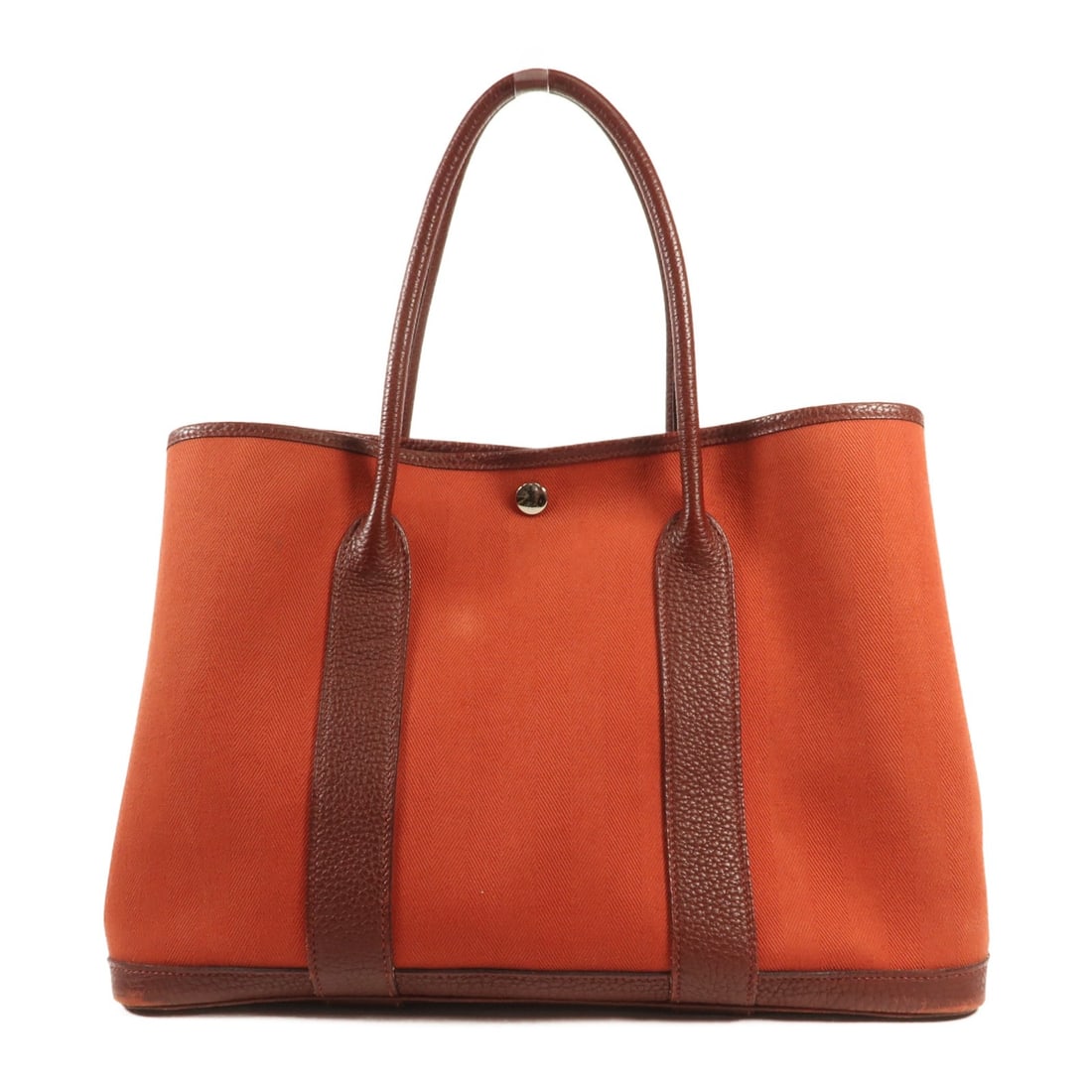 HERMES Garden Party PM Tote Bag Red Canvas with PHW (1 of 13)