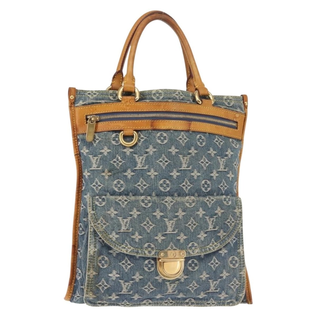 Louis Vuitton M95018 Monogram Denim Blue Tote Bag Authentic (1 of 18)