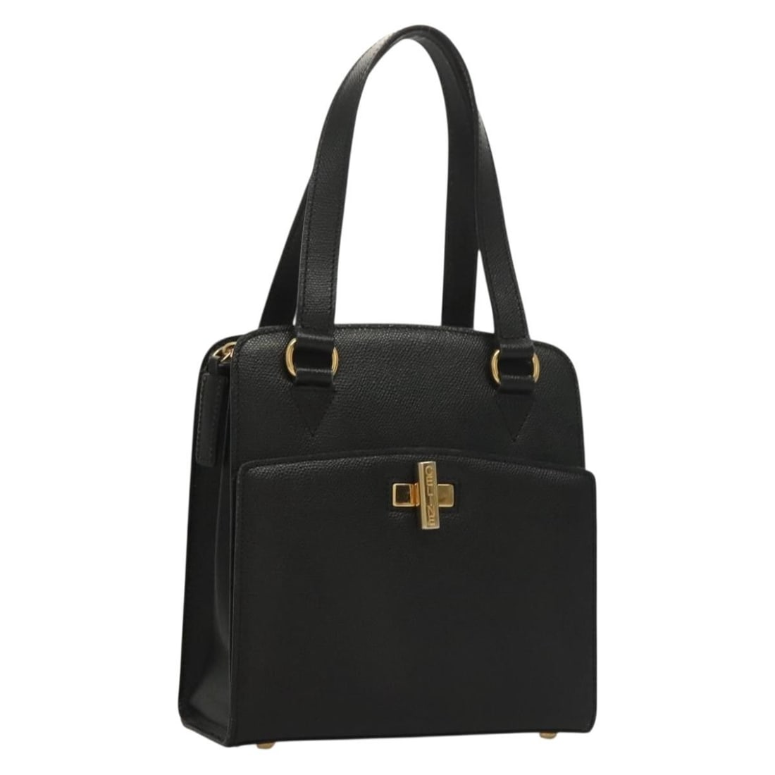 CELINE Black Gold Leather Hand Bag Auth 131930 Made in Italy: CELINE Black Gold Leather Hand Bag Auth 131930 Made in Italy This authentic CELINE handbag combines elegance with everyday practicality. Crafted from high-quality leather, this bag features a chic bla