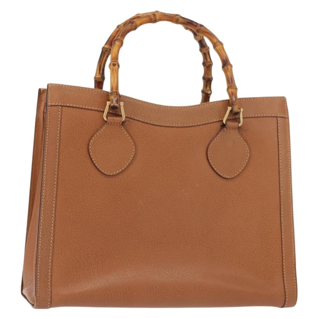GUCCI Bamboo Leather Hand Bag Brown Gold 002 2853 0260 0 Auth (1 of 18)