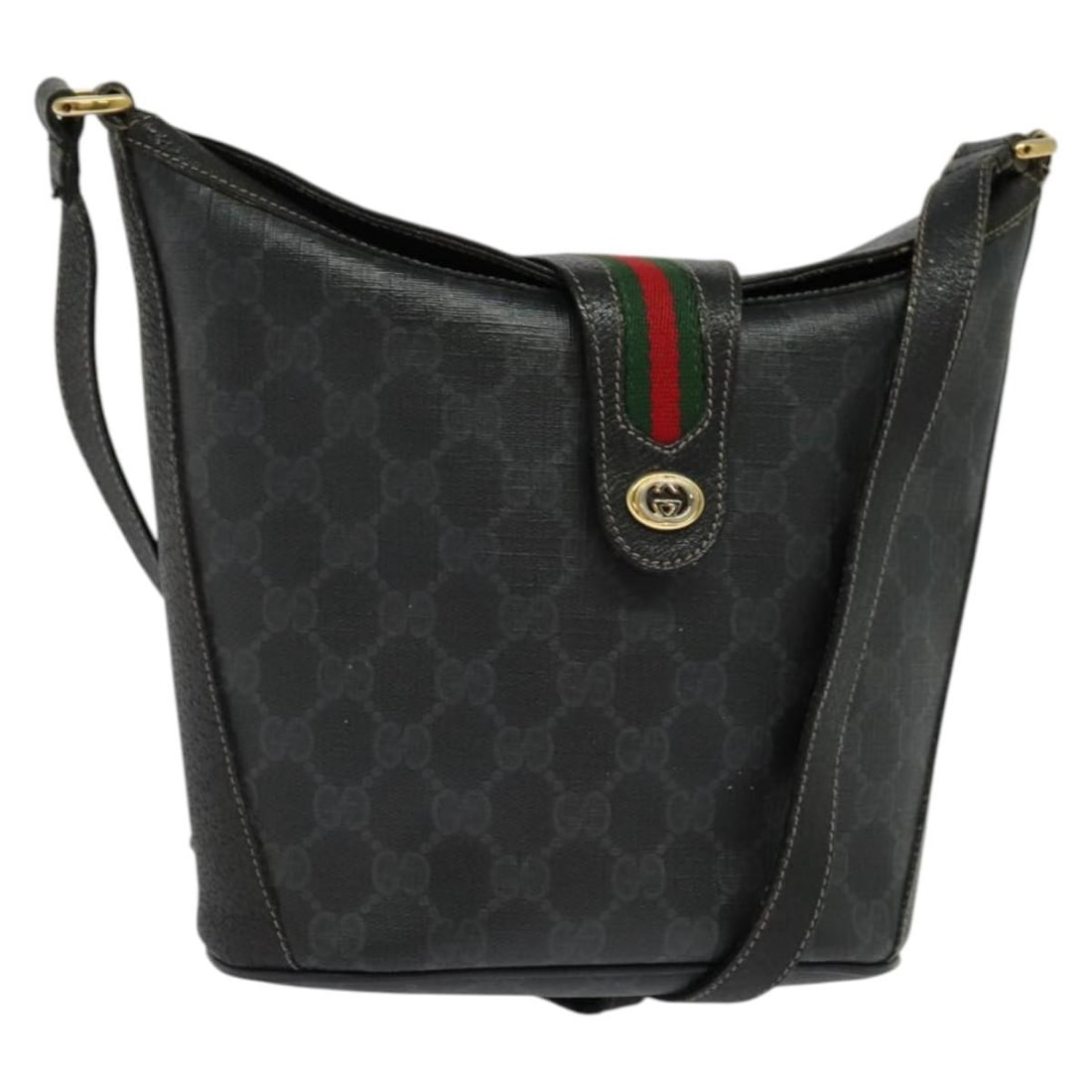 GUCCI GG Supreme Web PVC Black Shoulder Bag 904 02 081 Auth (1 of 18)