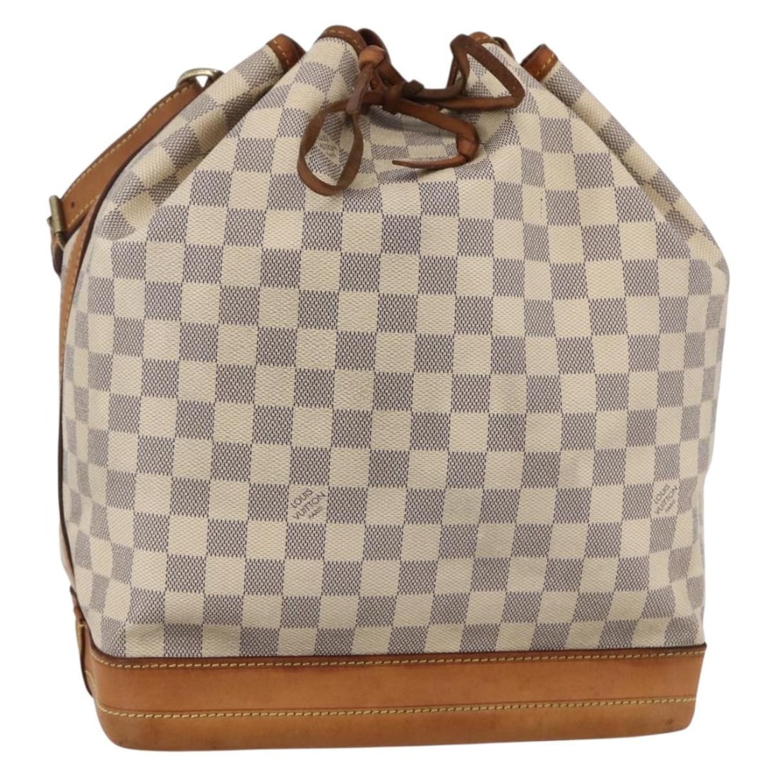 LOUIS VUITTON Damier Azur Noe Shoulder Bag N42222 Made in France: LOUIS VUITTON Damier Azur Noe Shoulder Bag N42222 Made in France The LOUIS VUITTON Damier Azur Noe Shoulder Bag is a stylish and practical accessory, crafted from Damier Azur Canvas in an iconic patte