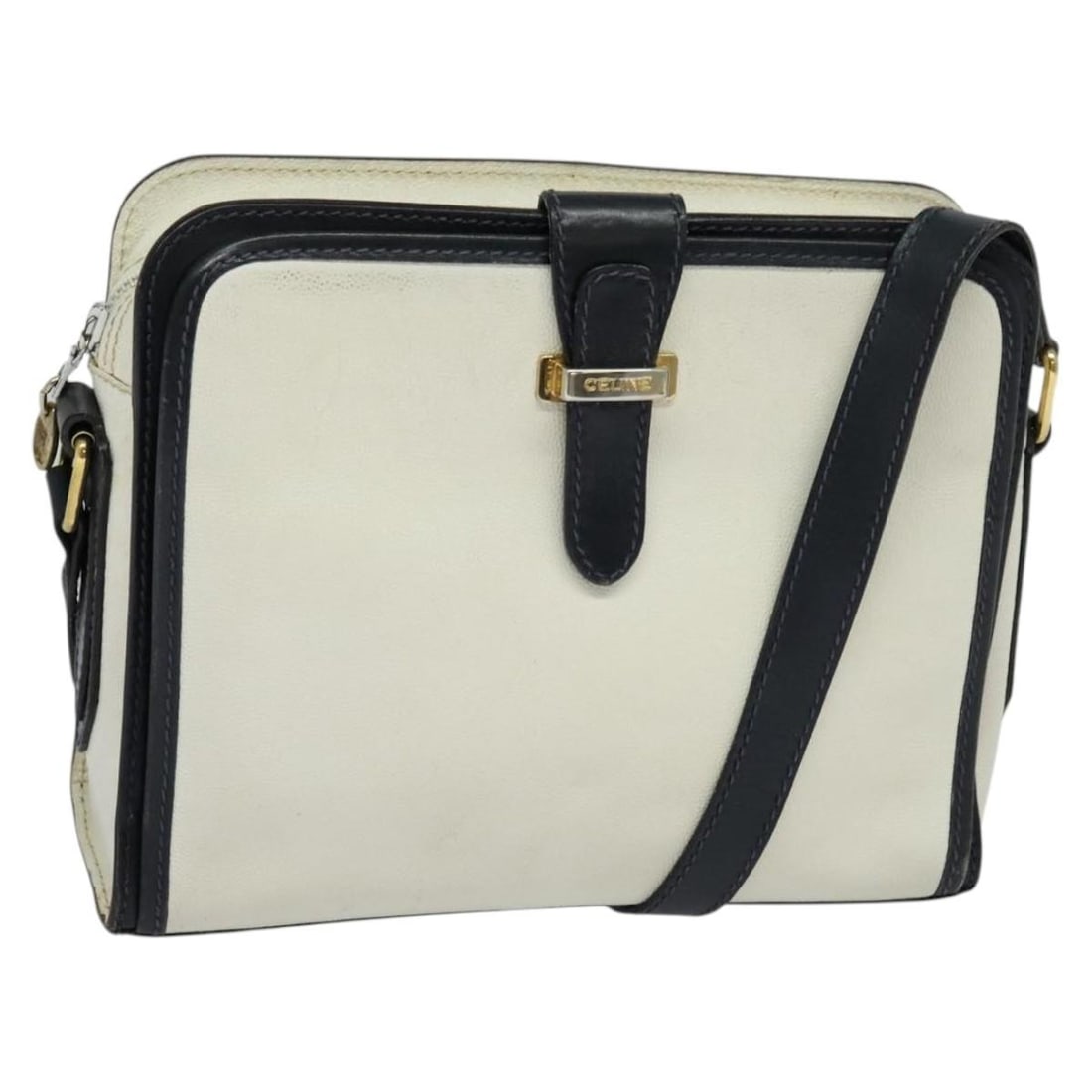 CELINE White Leather Shoulder Bag Made in Italy BA829 (1 of 18)
