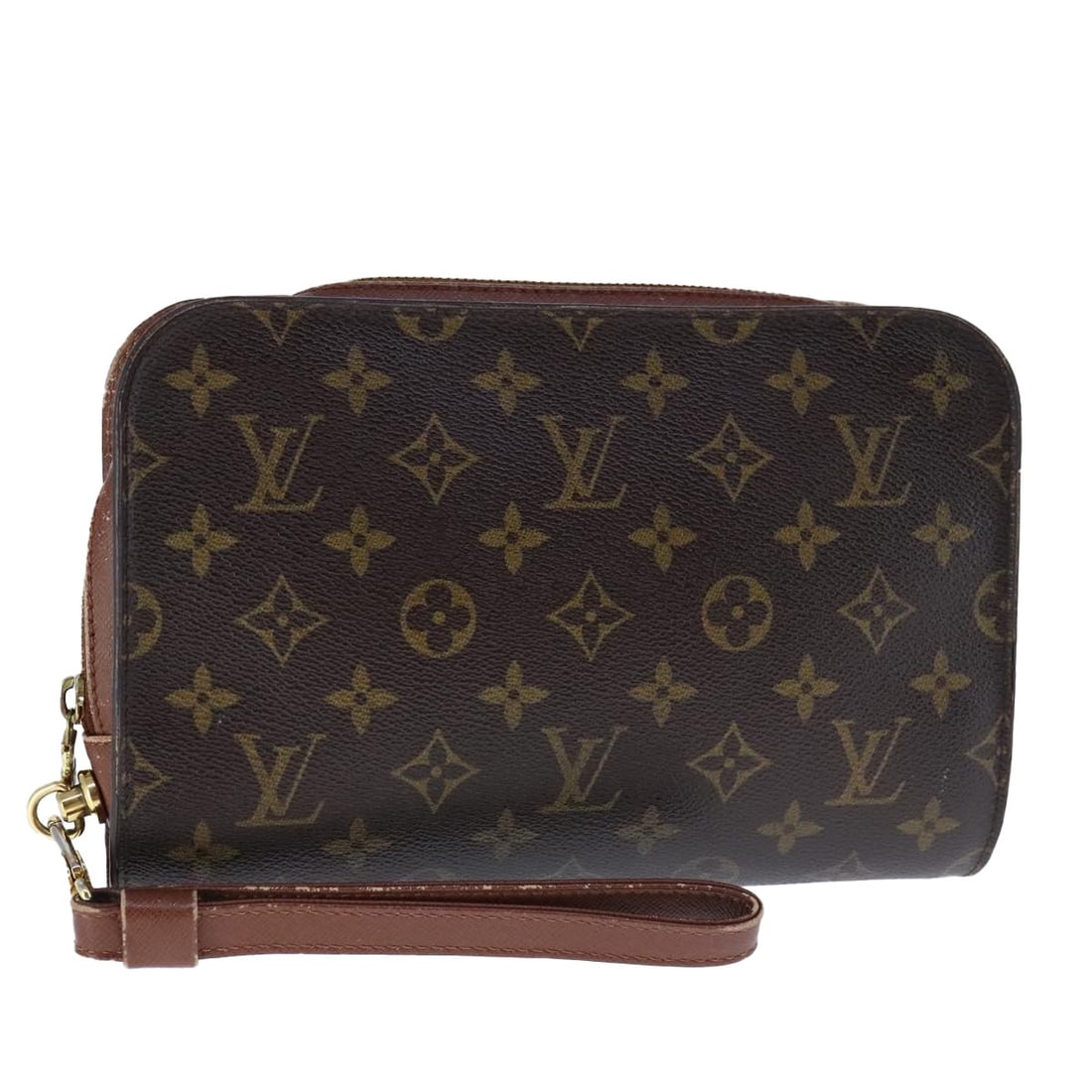 LOUIS VUITTON Monogram Orsay Clutch Bag M51790 Made in France: LOUIS VUITTON Monogram Orsay Clutch Bag M51790 Made in France Introducing the LOUIS VUITTON Monogram Orsay Clutch Bag, a timeless accessory crafted from durable Monogram Canvas. This stylish clutch fe