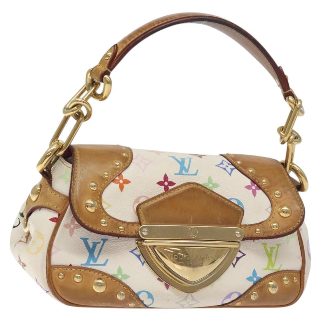 LOUIS VUITTON Monogram Multicolor Marilyn Shoulder Bag M40127 White Canvas (1 of 18)