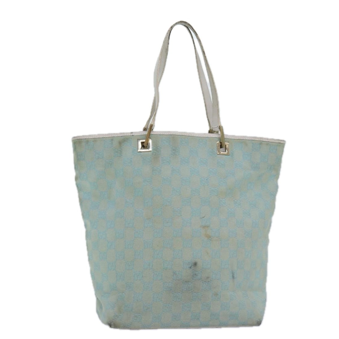 GUCCI GG Canvas Tote Bag Light Blue White Gold 002 1098 Authentic Italy: GUCCI GG Canvas Tote Bag Light Blue White Gold 002 1098 Authentic Italy This authentic GUCCI GG Canvas Tote Bag combines style and functionality in a stunning light blue, white, and gold color palette