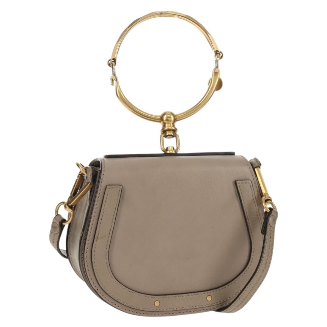 Chloe Nile Leather Hand Bag Beige Gold 2way Authentic BA8804V (1 of 18)