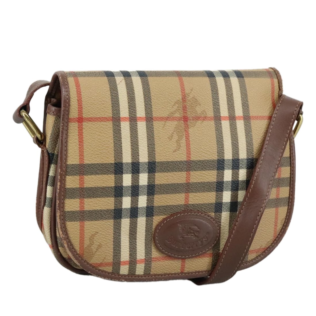 Burberrys Beige Nova Check PVC Shoulder Bag Made in Italy (1 of 18)