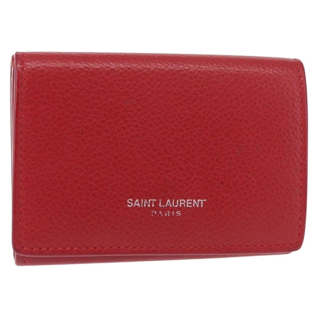 SAINT LAURENT Red Leather Compact Wallet Italy: SAINT LAURENT Red Leather Compact Wallet Italy This authentic SAINT LAURENT compact wallet is crafted from high-quality leather in a vibrant red color. Designed for style and functionality, it feature