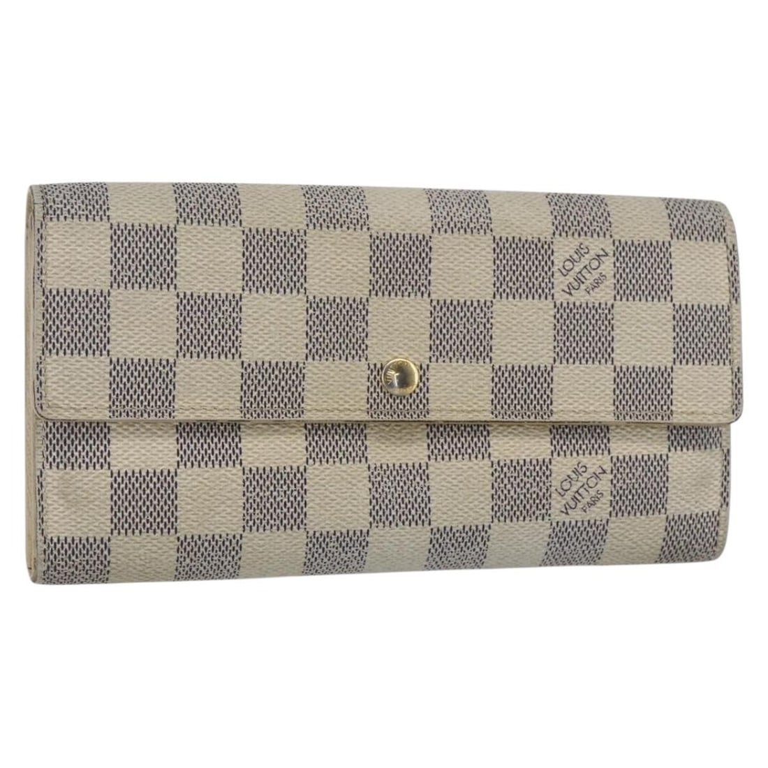 LOUIS VUITTON Damier Azur Long Wallet N61735 Auth France: LOUIS VUITTON Damier Azur Long Wallet N61735 Auth France This LOUIS VUITTON Damier Azur Portefeuille Sarah Long Wallet is a stylish accessory crafted from high-quality Damier Azur canvas. Designed for