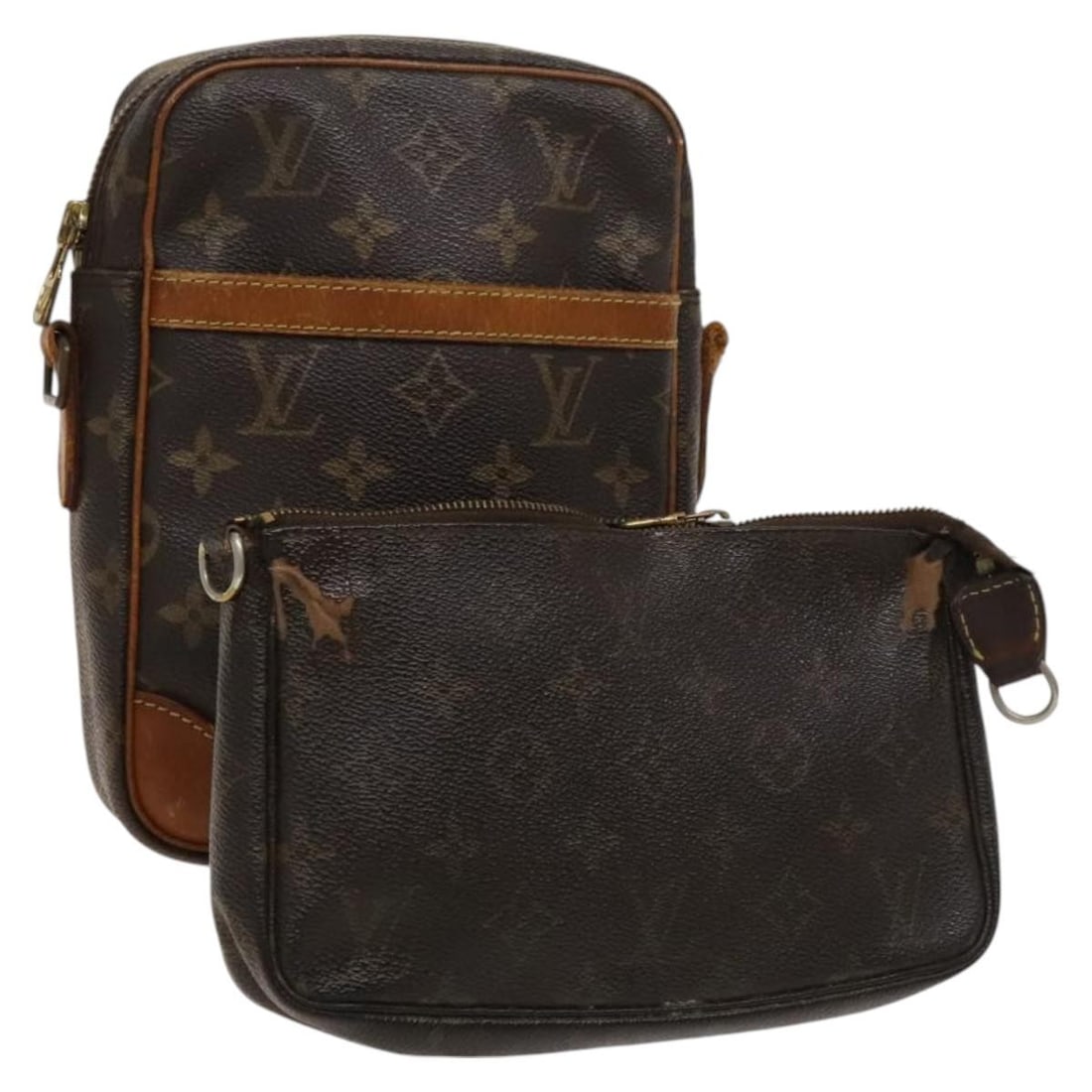 Louis Vuitton Monogram Canvas Shoulder Bag 2Set Auth: Louis Vuitton Monogram Canvas Shoulder Bag 2Set Auth This authentic LOUIS VUITTON Monogram Shoulder Bag showcases the classic monogram canvas design, making it a stylish addition to any wardrobe. Plea
