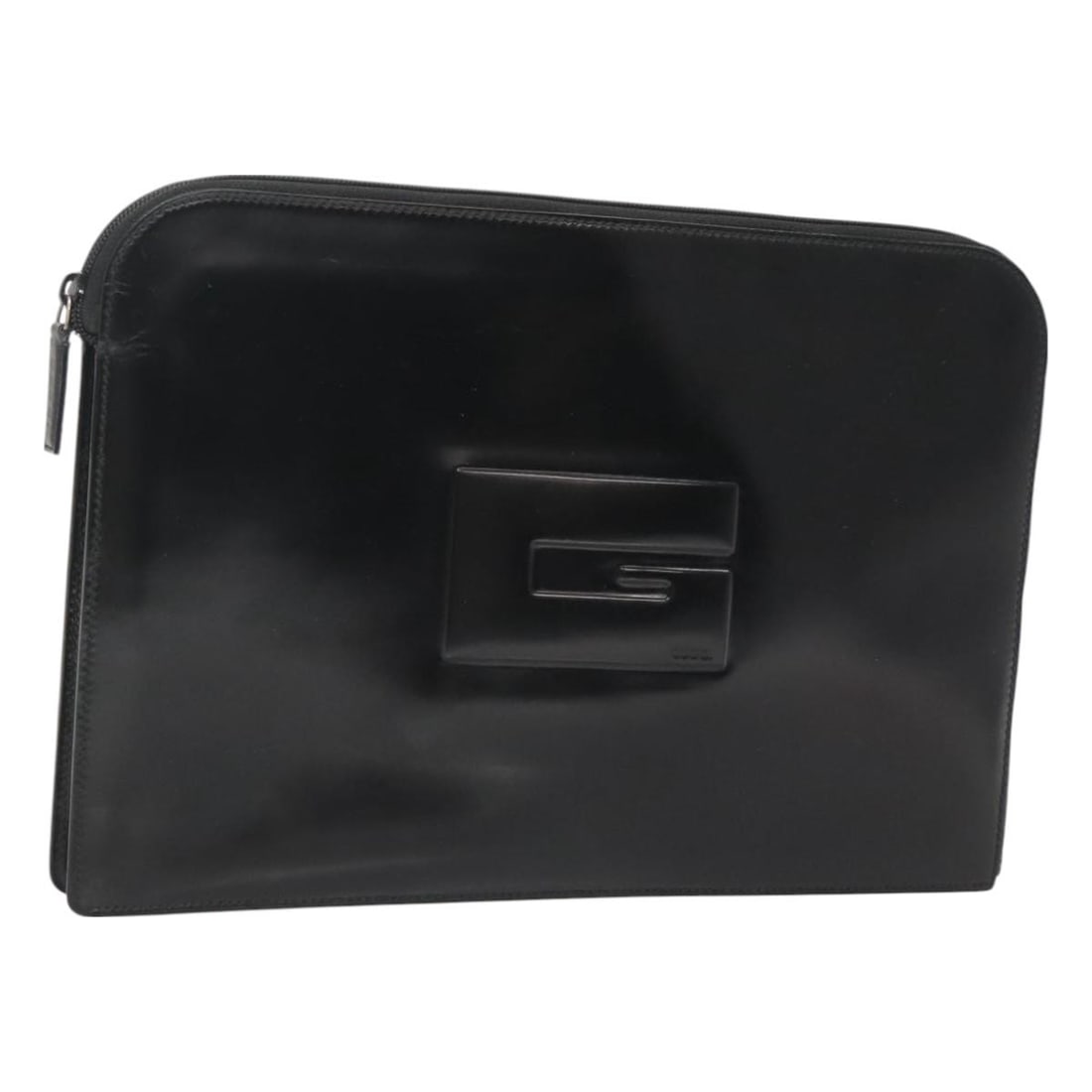 GUCCI Black Patent Leather Clutch Bag Auth AM8564 Italy (1 of 17)