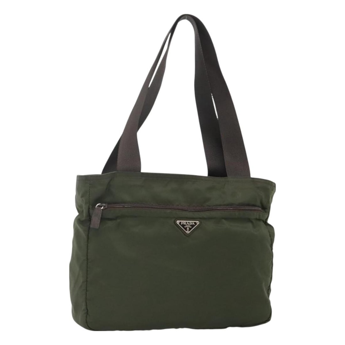 PRADA Khaki Nylon Tote Bag Auth BA3622 Made in Italy (1 of 18)