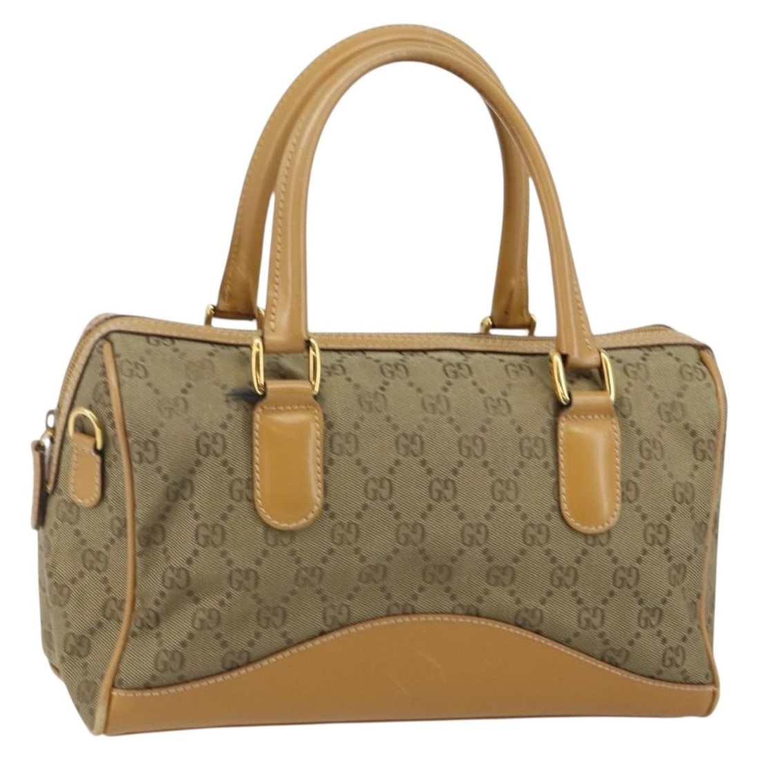 GUCCI GG Canvas Boston Bag Beige Gold Made in Italy (1 of 18)