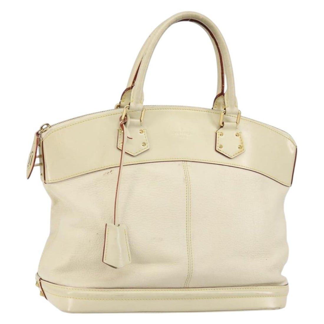 LOUIS VUITTON Suhari Lockit MM White Leather Hand Bag M91874 Auth: LOUIS VUITTON Suhari Lockit MM White Leather Hand Bag M91874 Auth This authentic LOUIS VUITTON Suhari Lockit MM Hand Bag is crafted from high-quality leather in a stunning white color. Designed for el