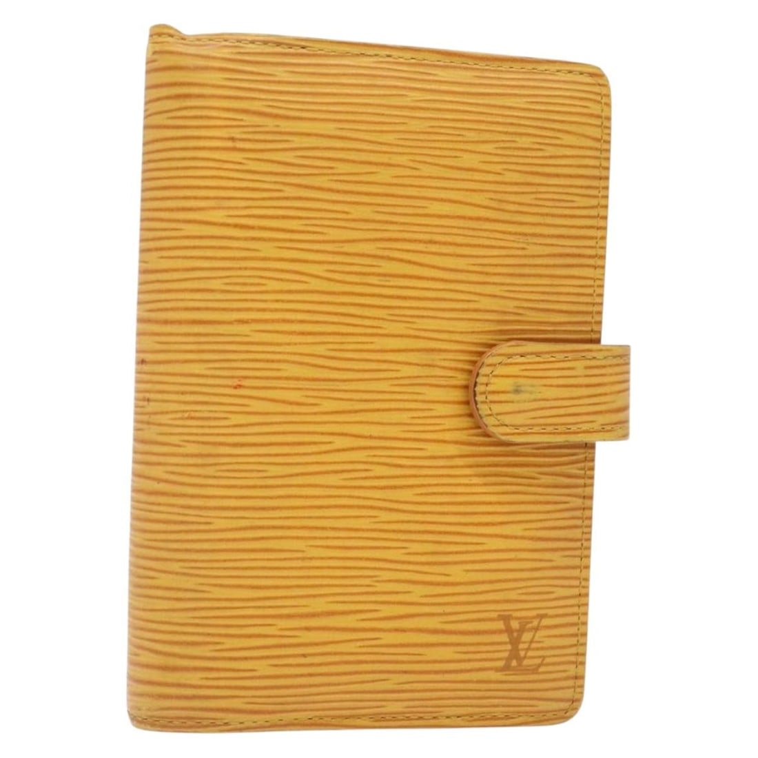 LOUIS VUITTON Epi Leather Yellow Day Planner Cover R20059 Auth: LOUIS VUITTON Epi Leather Yellow Day Planner Cover R20059 Auth This LOUIS VUITTON Epi Agenda PM Day Planner Cover is a stylish and functional accessory, crafted from durable Epi Leather in a vibrant y