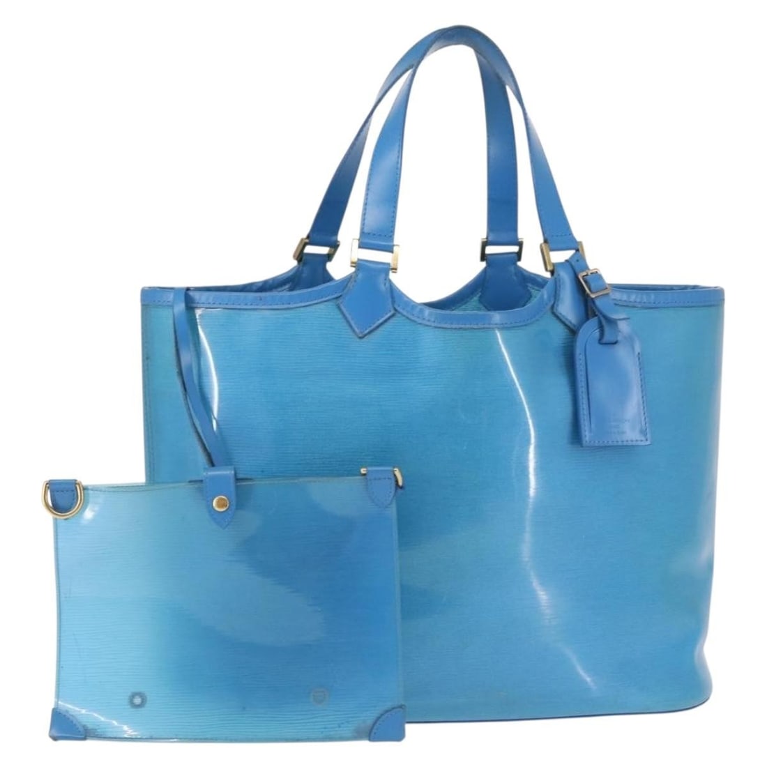 LOUIS VUITTON Epi Plage Lagoon Bay Tote Bag Blue M92470 Auth Spain (1 of 18)
