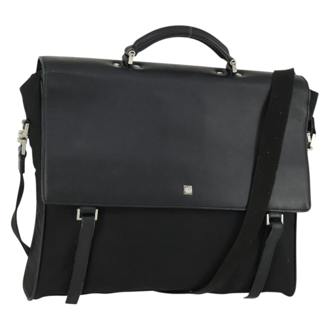 Gianni Versace Black Nylon and Leather Business Bag with Shoulder Strap (1 of 18)