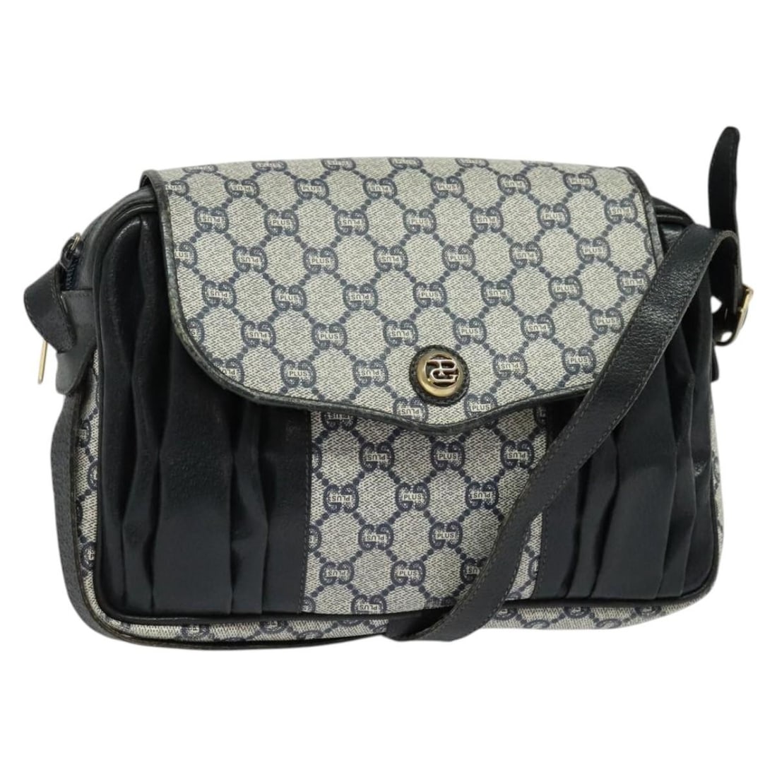 Gucci GG Supreme Navy and Gold PVC Leather Shoulder Bag (1 of 18)