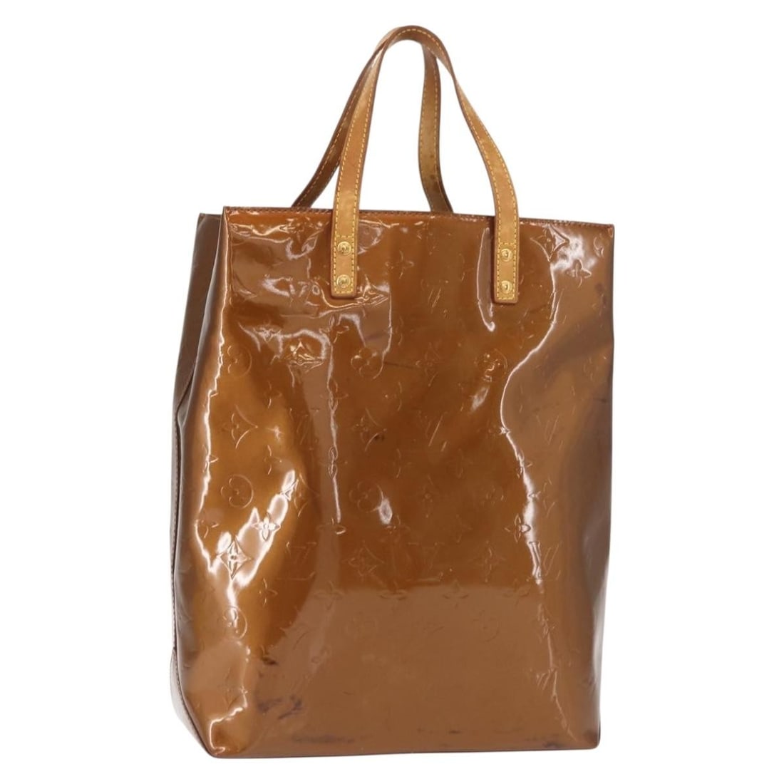 LOUIS VUITTON Monogram Vernis Reade MM Hand Bag Bronze Patent Leather Auth M91143 (1 of 18)