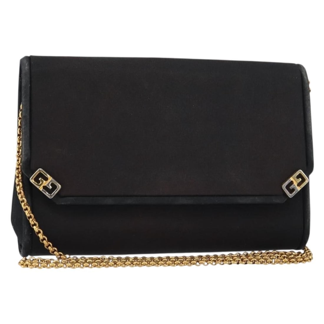 Gucci Black Nylon Chain Strap Shoulder Bag Gold Tone Made in Italy (1 of 18)