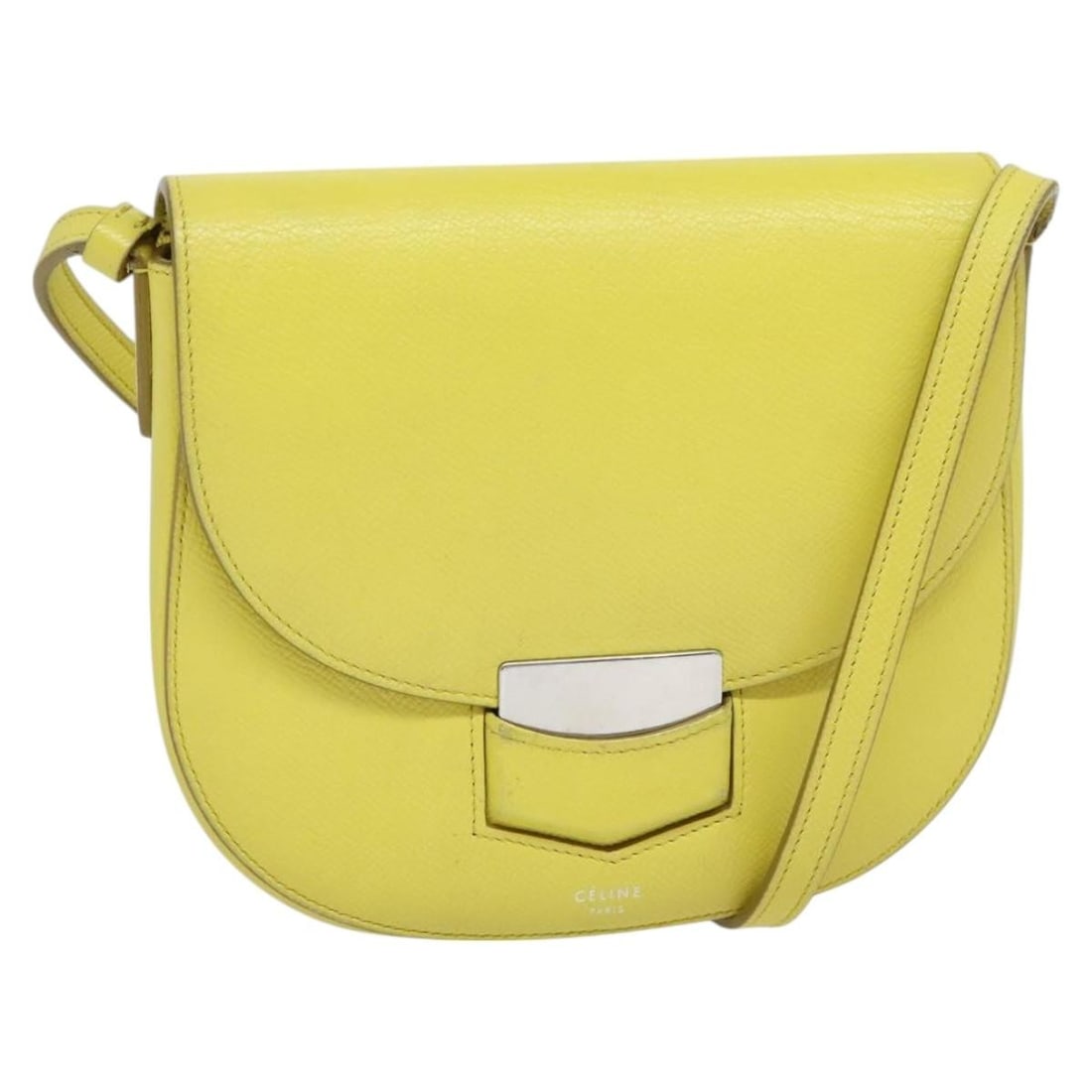 CELINE Yellow Leather Shoulder Bag Made in Italy BD1446 (1 of 18)