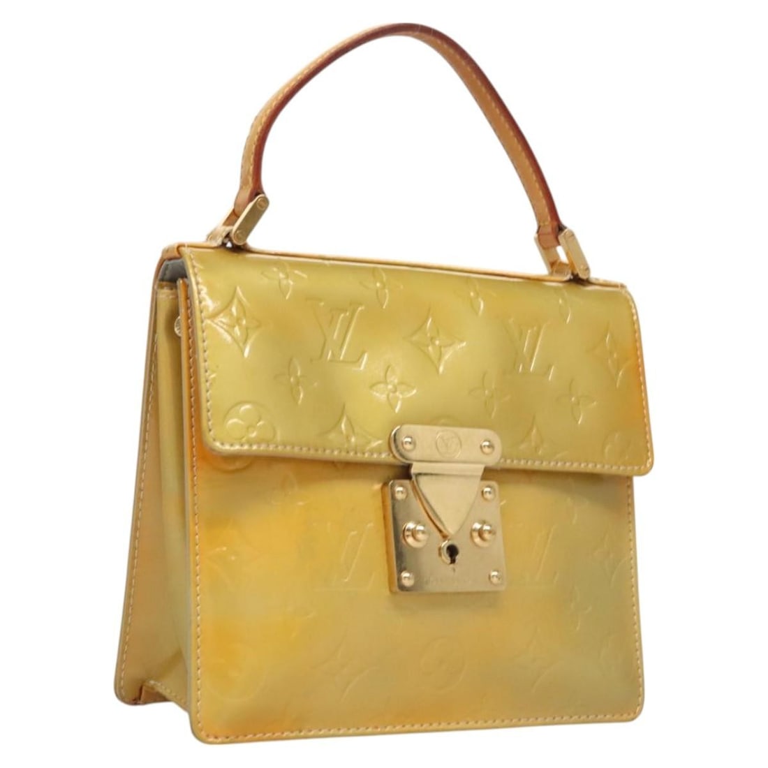 Louis Vuitton Monogram Vernis Spring Street Hand Bag Gris M91029 Auth (1 of 18)