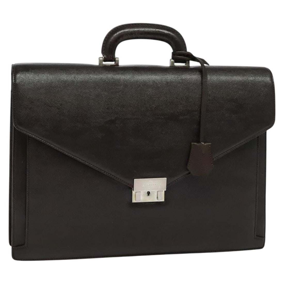 Burberry Brown Leather Business Bag with Key and Clochette (1 of 18)