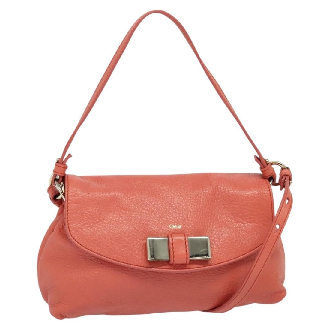 Chloe Lily Leather Shoulder Bag Pink Gold Auth BA2328 (1 of 18)