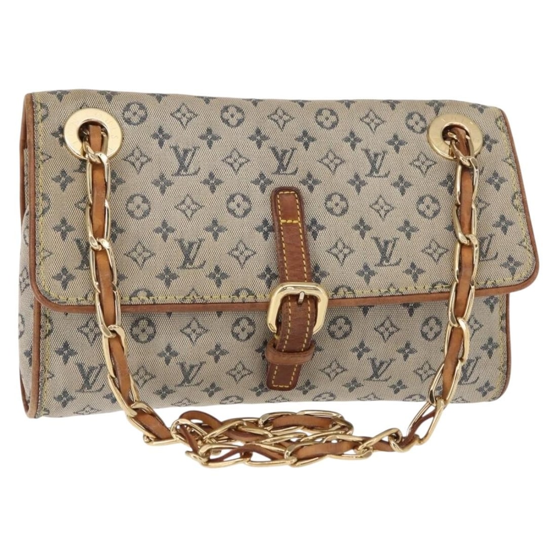 LOUIS VUITTON Monogram Mini Camille Chain Shoulder Bag Blue M92002 Auth (1 of 18)