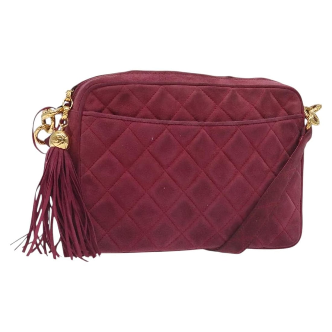 CHANEL Matelasse Suede Shoulder Bag Pink Gold Authentic: CHANEL Matelasse Suede Shoulder Bag Pink Gold Authentic This stunning CHANEL Matelasse Shoulder Bag is crafted from luxurious suede in a beautiful pink and gold color combination. Made in Italy, this