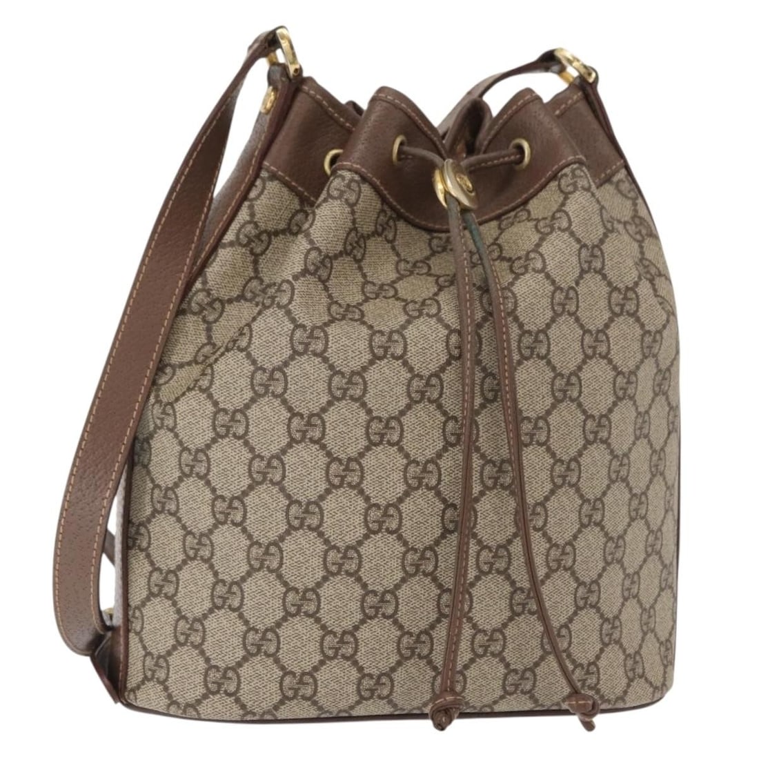 Beige Gold GG Supreme PVC Leather Shoulder Bag by Gucci Italy (1 of 18)