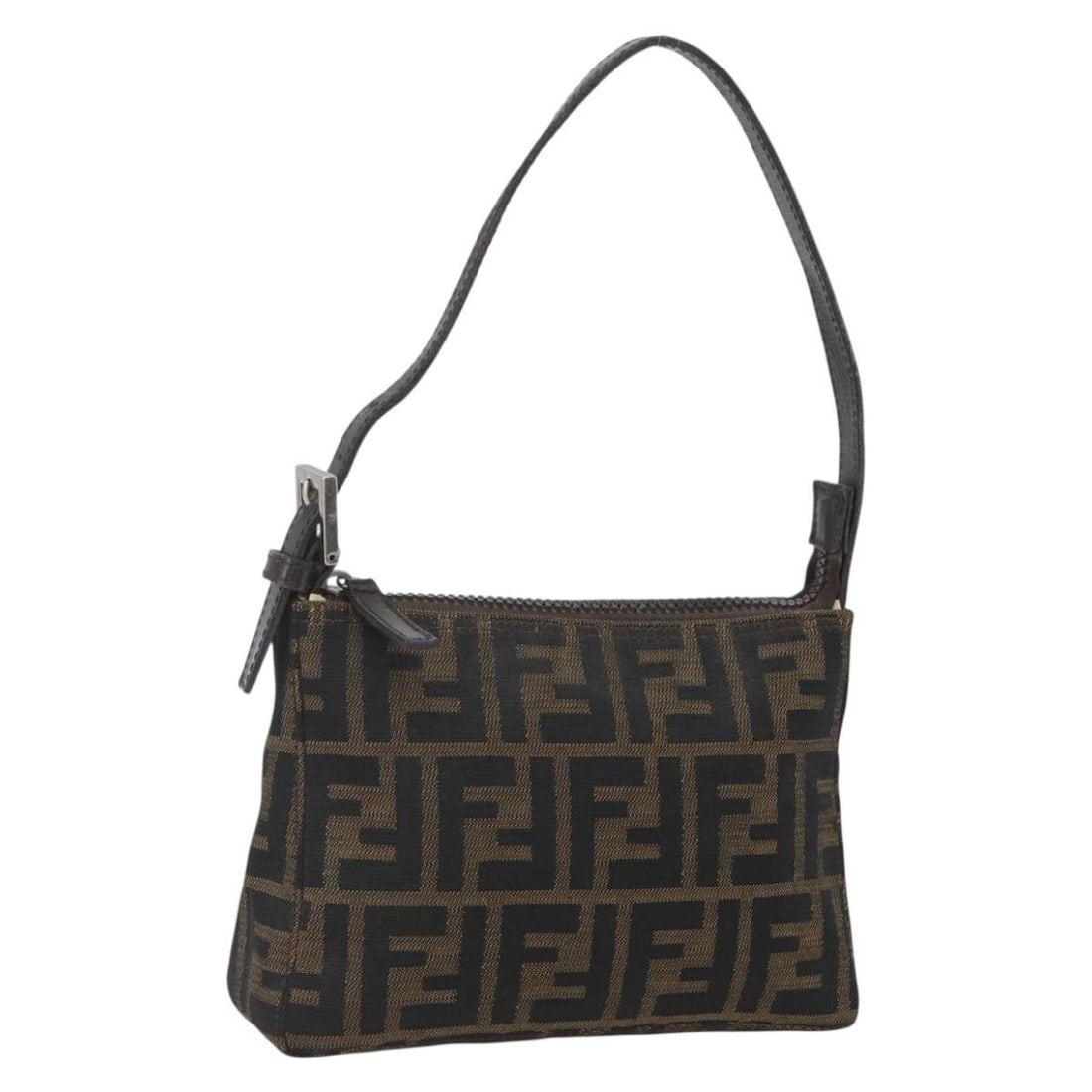 Fendi Black Brown Zucca Canvas Pouch Bag Made in Italy: Fendi Black Brown Zucca Canvas Pouch Bag Made in Italy This FENDI Zucca Canvas pouch features the iconic black and brown Zucca pattern. Made in Italy, this pouch is crafted from Zucca canvas and shows