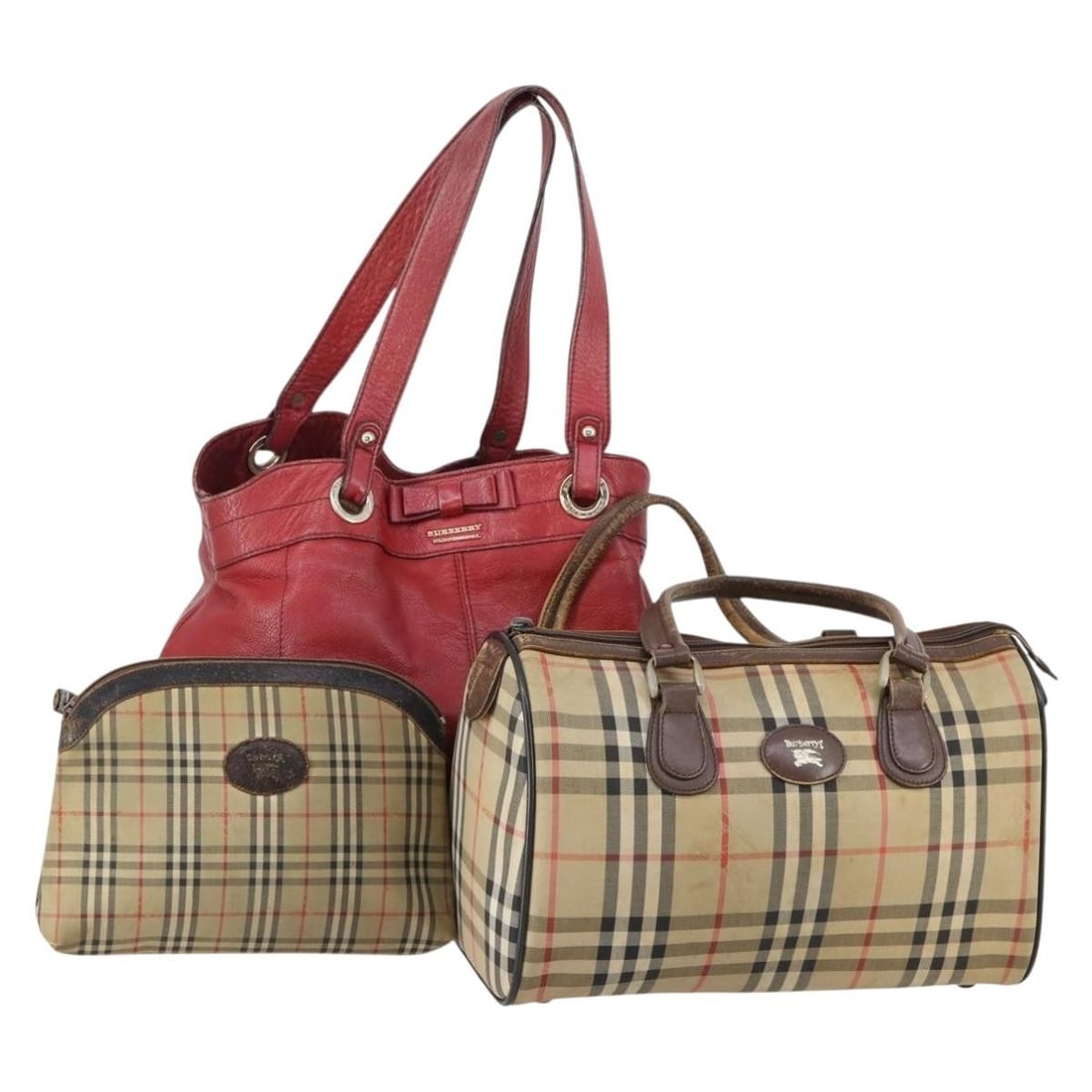 Burberrys Nova Check Boston Bag Set of 3 Beige Red Authentic: Burberrys Nova Check Boston Bag Set of 3 Beige Red Authentic This Burberrys Nova Check Boston Bag is a stylish and practical accessory, perfect for those who appreciate luxury and functionality. Craft