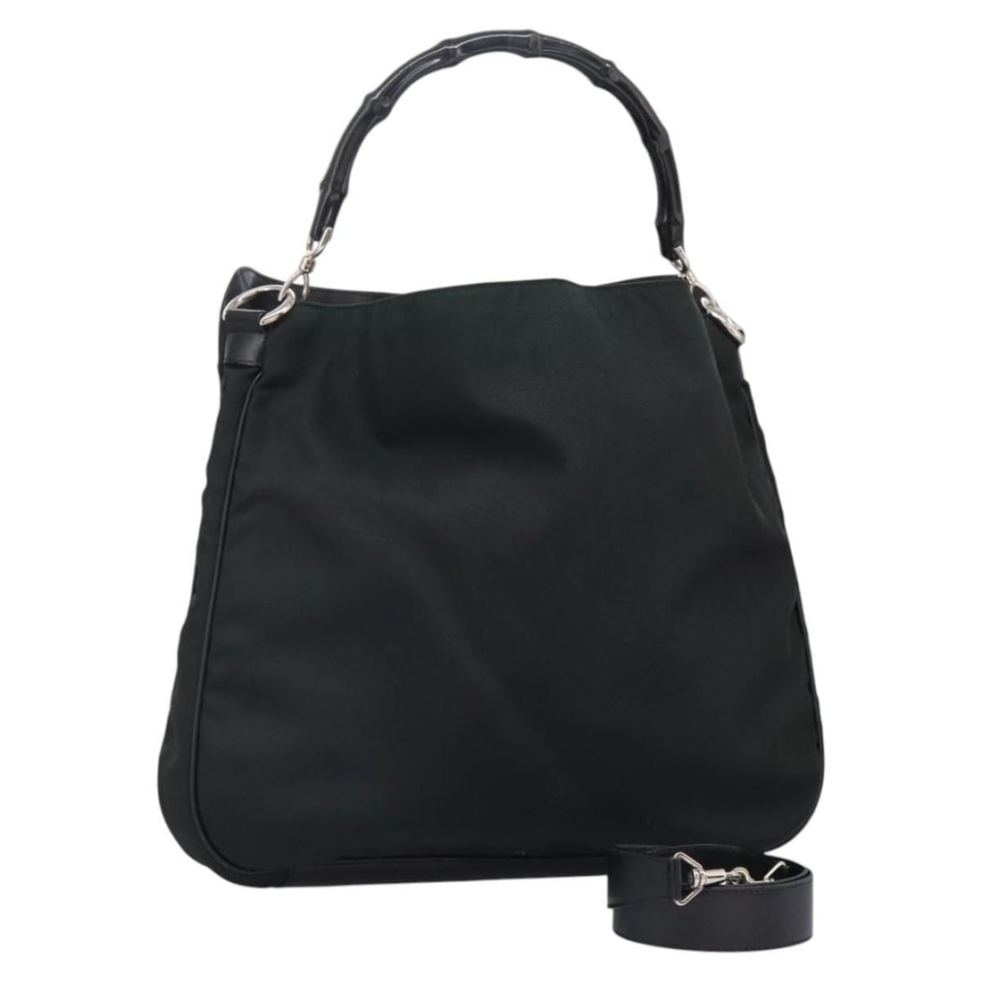 GUCCI Nylon Hand Bag 001 1577 Green Silver Authentic Italy: GUCCI Nylon Hand Bag 001 1577 Green Silver Authentic Italy This authentic GUCCI hand bag showcases a stylish design crafted from durable nylon in a striking green and silver color combination. The spa
