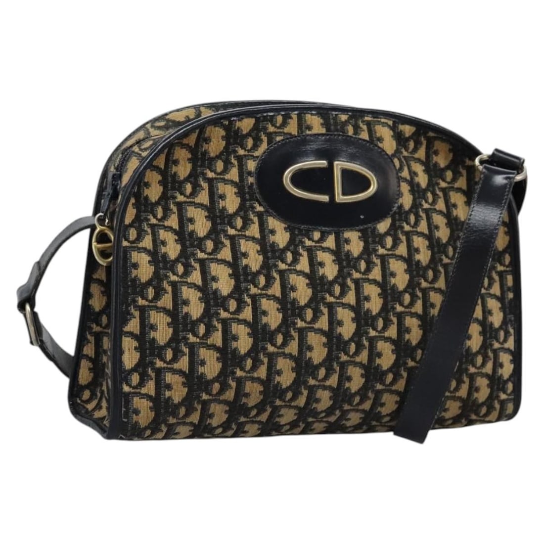 Christian Dior Navy Trotter Canvas Shoulder Bag Made in France: Christian Dior Navy Trotter Canvas Shoulder Bag Made in France Elevate your accessory collection with this Christian Dior Trotter Canvas Shoulder Bag, crafted from durable Trotter Canvas in a sophisti