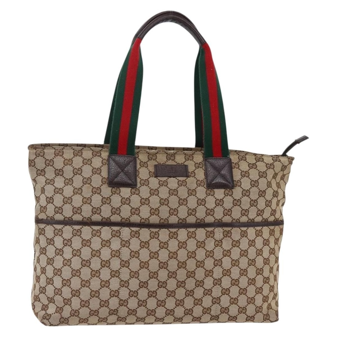 GUCCI GG Canvas Web Sherry Tote Bag Beige Silver 155524 Authentic Italy (1 of 18)
