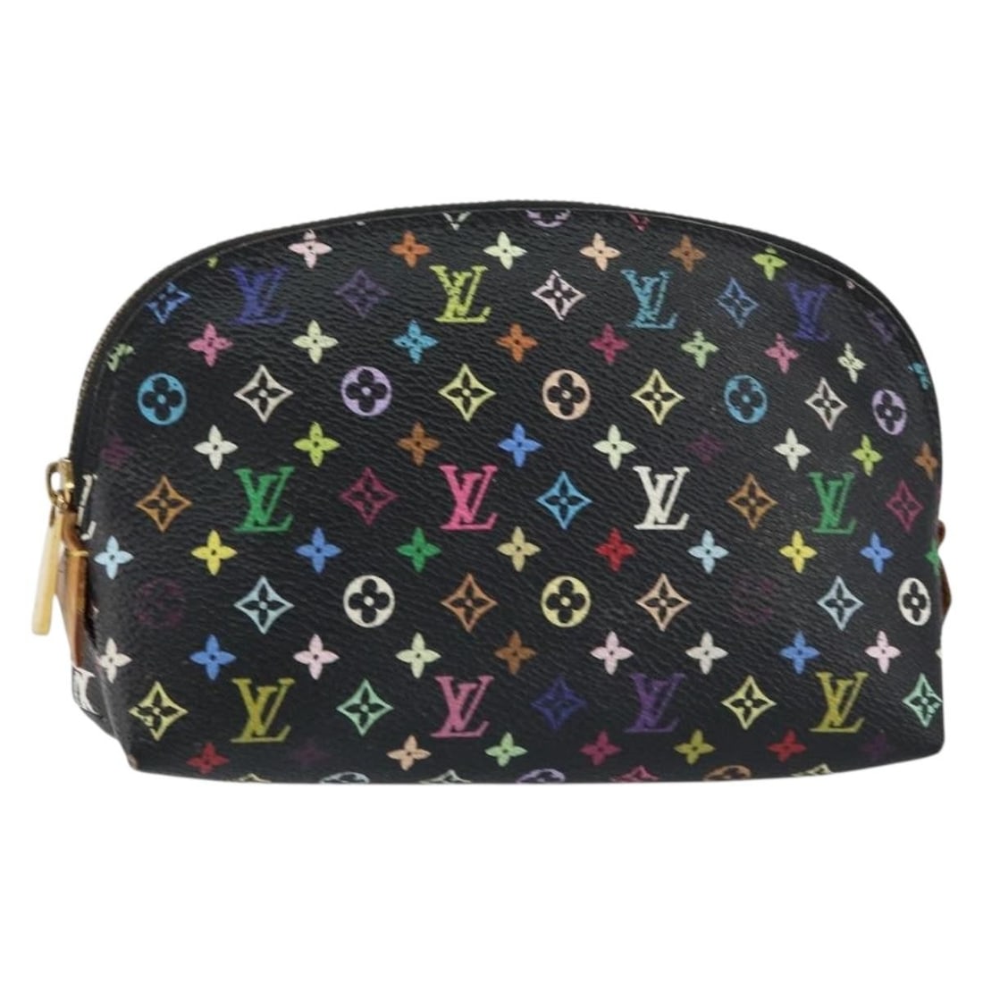 LOUIS VUITTON Multicolor Cosmetic Pouch Black M47355 Auth Spain: LOUIS VUITTON Multicolor Cosmetic Pouch Black M47355 Auth Spain This LOUIS VUITTON Multicolor Pochette Cosmetic Pouch is a stylish accessory that showcases the iconic Monogram Multicolor Canvas in a c