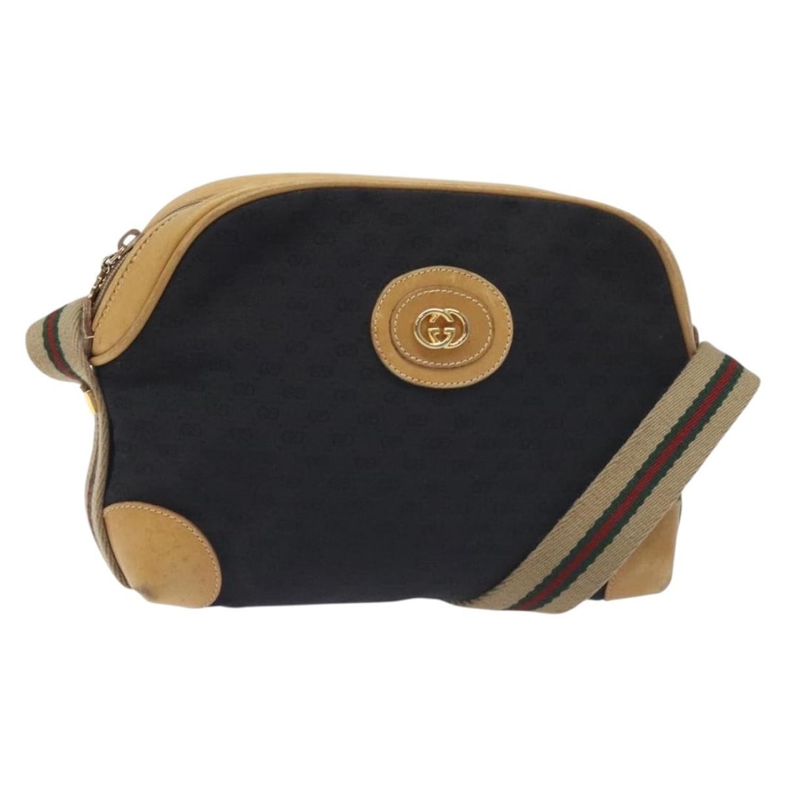 GUCCI Micro GG Canvas Black Gold Shoulder Bag 131340 Italy: GUCCI Micro GG Canvas Black Gold Shoulder Bag 131340 Italy This authentic GUCCI Micro GG Canvas Web Sherry Line Shoulder Bag combines luxury with practicality. Crafted from durable micro small GG canv