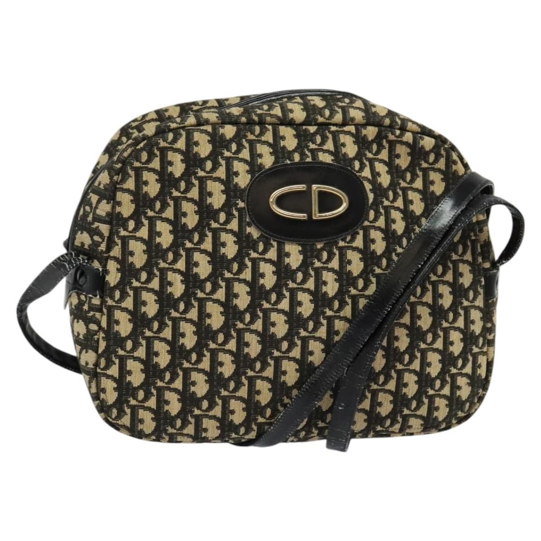 Christian Dior Black Trotter Canvas Shoulder Bag Authentic (1 of 18)