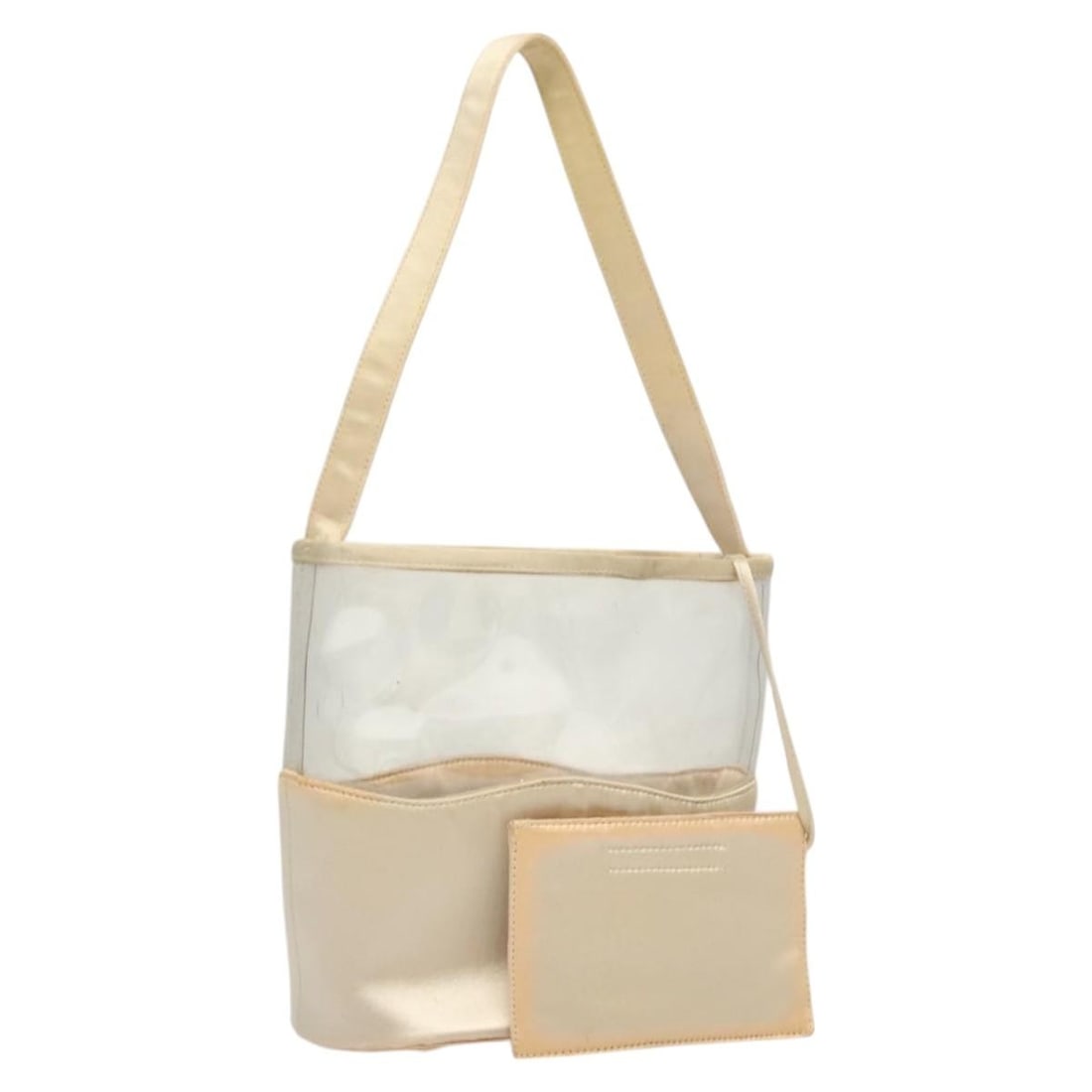 Authentic PRADA Clear Beige Vinyl Hand Bag 118773 Italy (1 of 18)