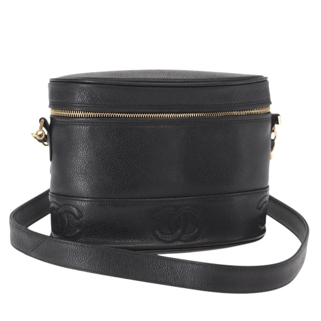 CHANEL Triple Coco Chain Shoulder Bag Black Gold Leather Auth 4495777 (1 of 18)