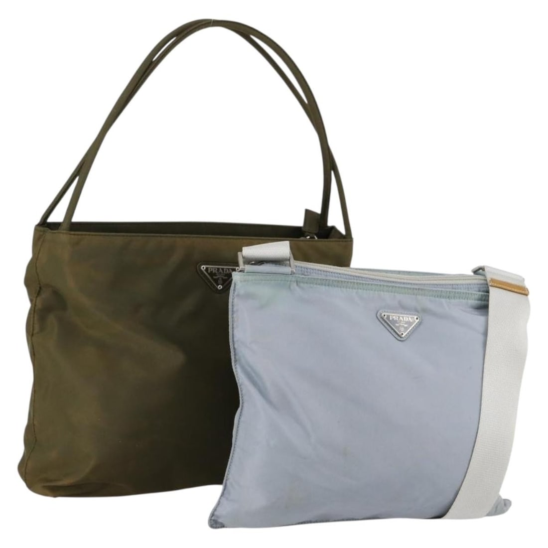PRADA Nylon Hand Bag Set Green Light Blue Authentic AM9845 (1 of 17)