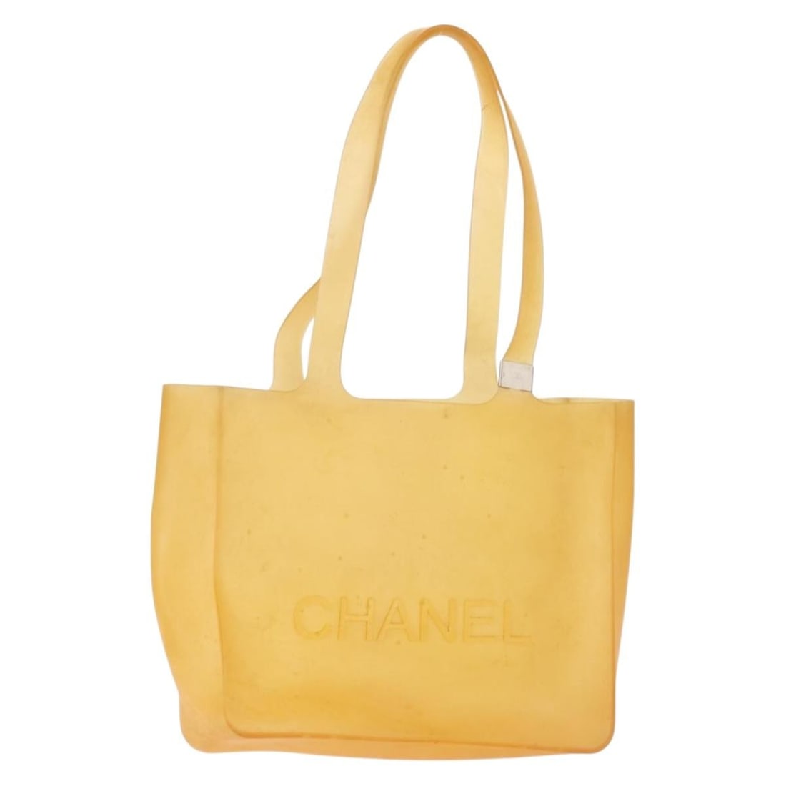 CHANEL Yellow Rubber Tote Bag with Authentification 142680 (1 of 18)