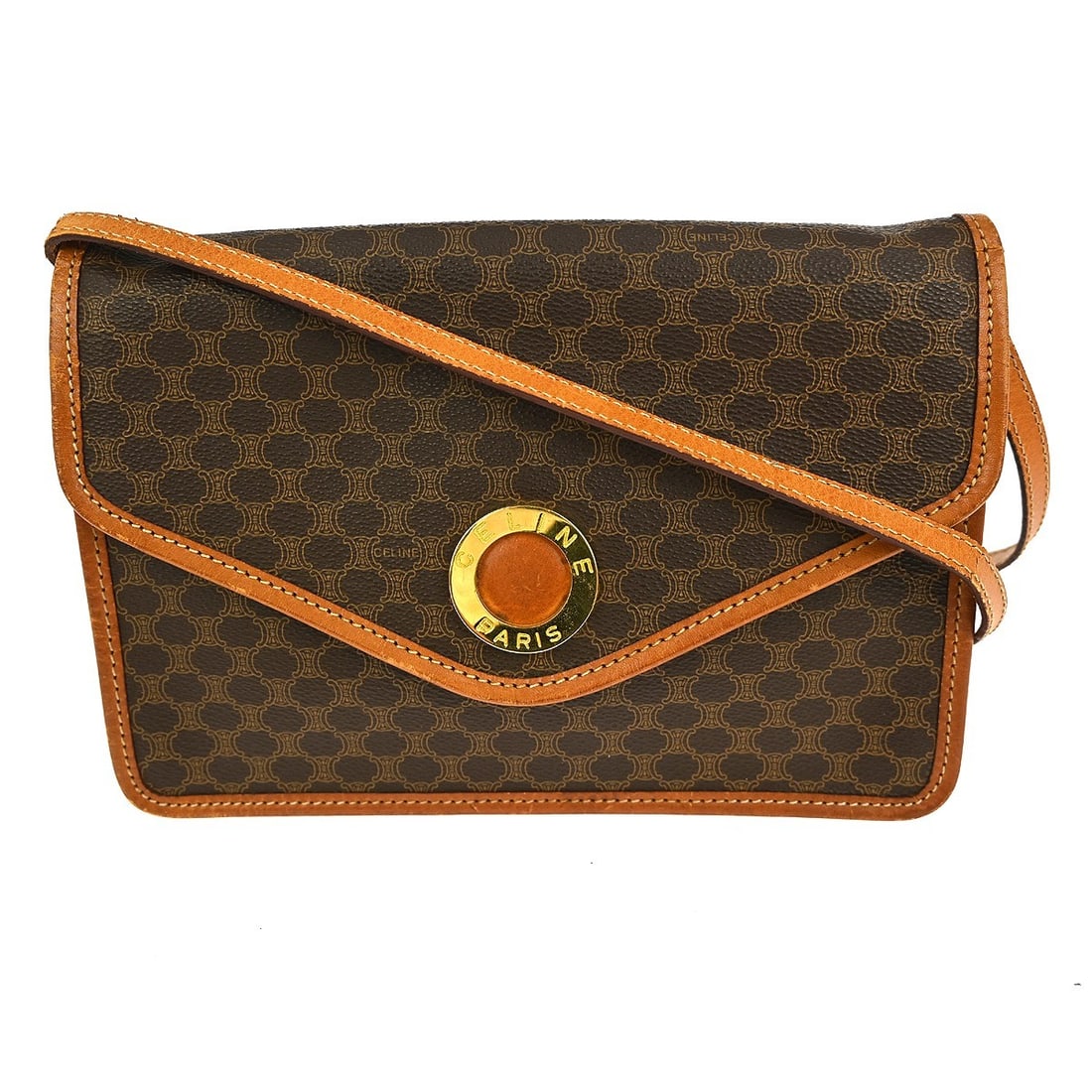 Celine Macadam Brown PVC Shoulder Bag M90 NQ02563 Italy (1 of 11)