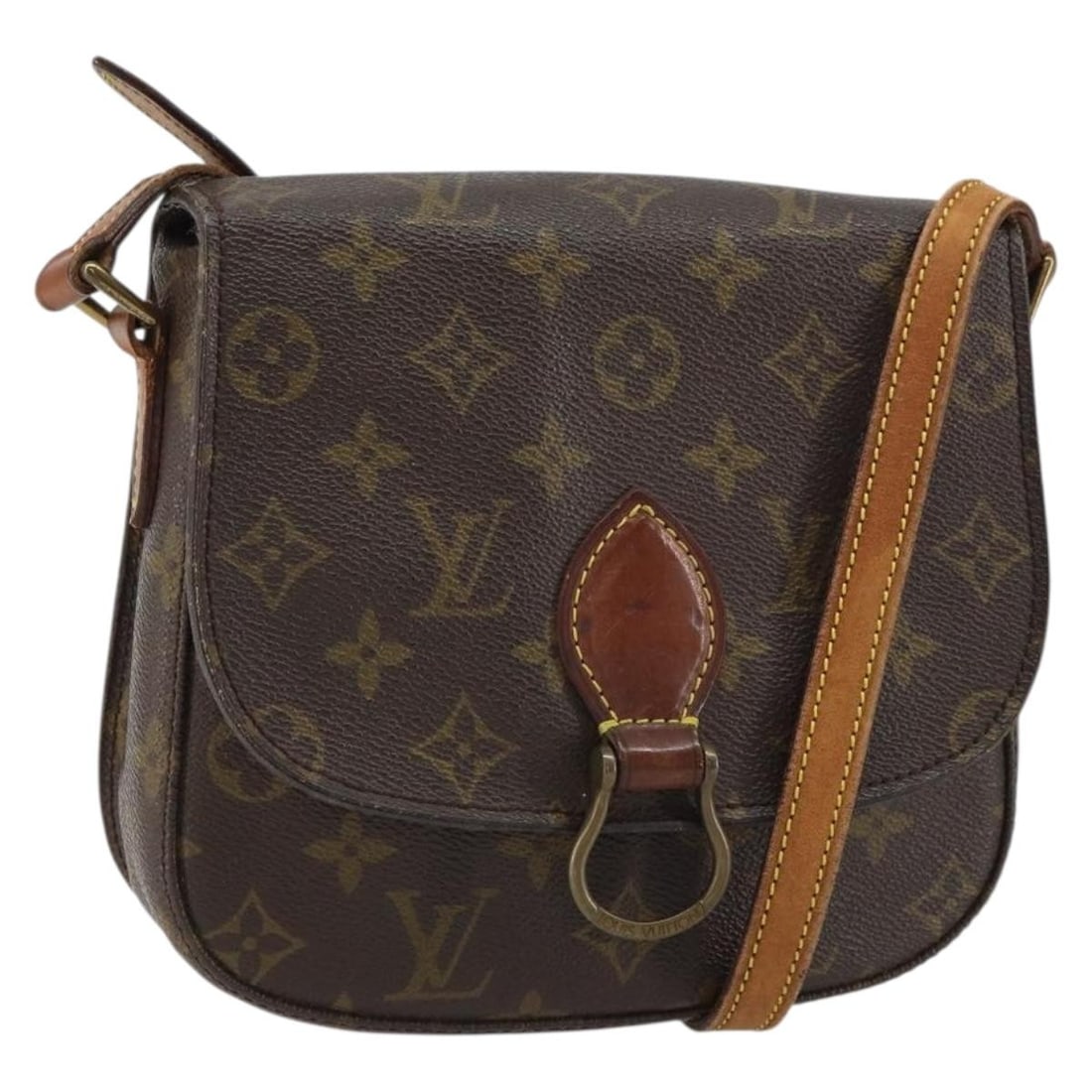 Louis Vuitton Saint Cloud MM Monogram Canvas Shoulder Bag M51243 France: Louis Vuitton Saint Cloud MM Monogram Canvas Shoulder Bag M51243 France This is a Louis Vuitton Monogram Saint Cloud MM Shoulder Bag, crafted from the brand's signature monogram canvas. The bag is des