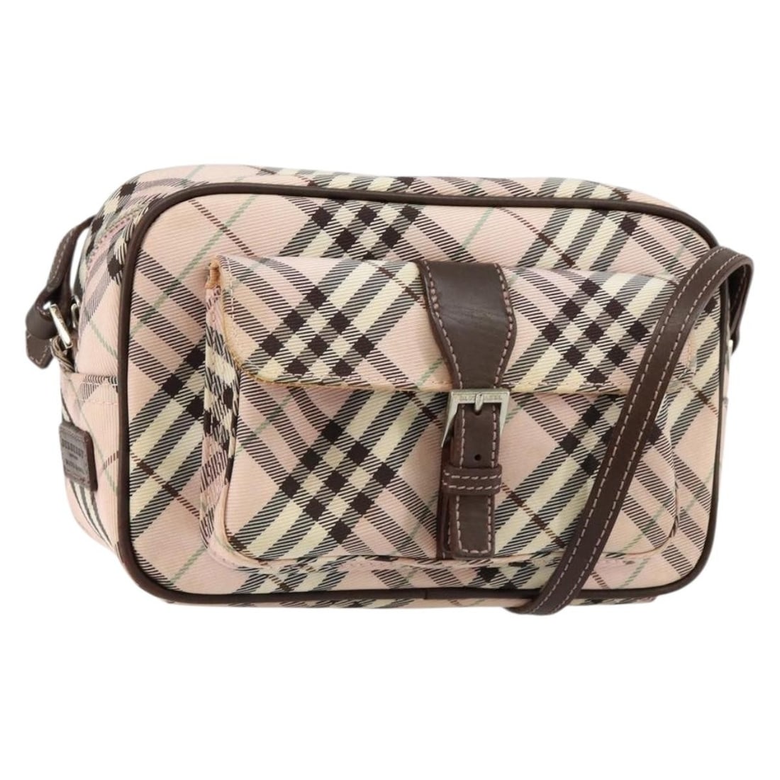 Authentic Burberry Nova Check Pink Brown Canvas Shoulder Bag (1 of 18)