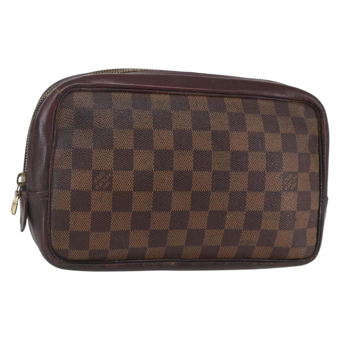 LOUIS VUITTON Damier Ebene Trousse Toilette25 Clutch Bag N47624 Authentic: LOUIS VUITTON Damier Ebene Trousse Toilette25 Clutch Bag N47624 Authentic This LOUIS VUITTON Damier Ebene Trousse Toilette 25 Clutch Bag is a stylish and functional accessory, crafted from durable Dam