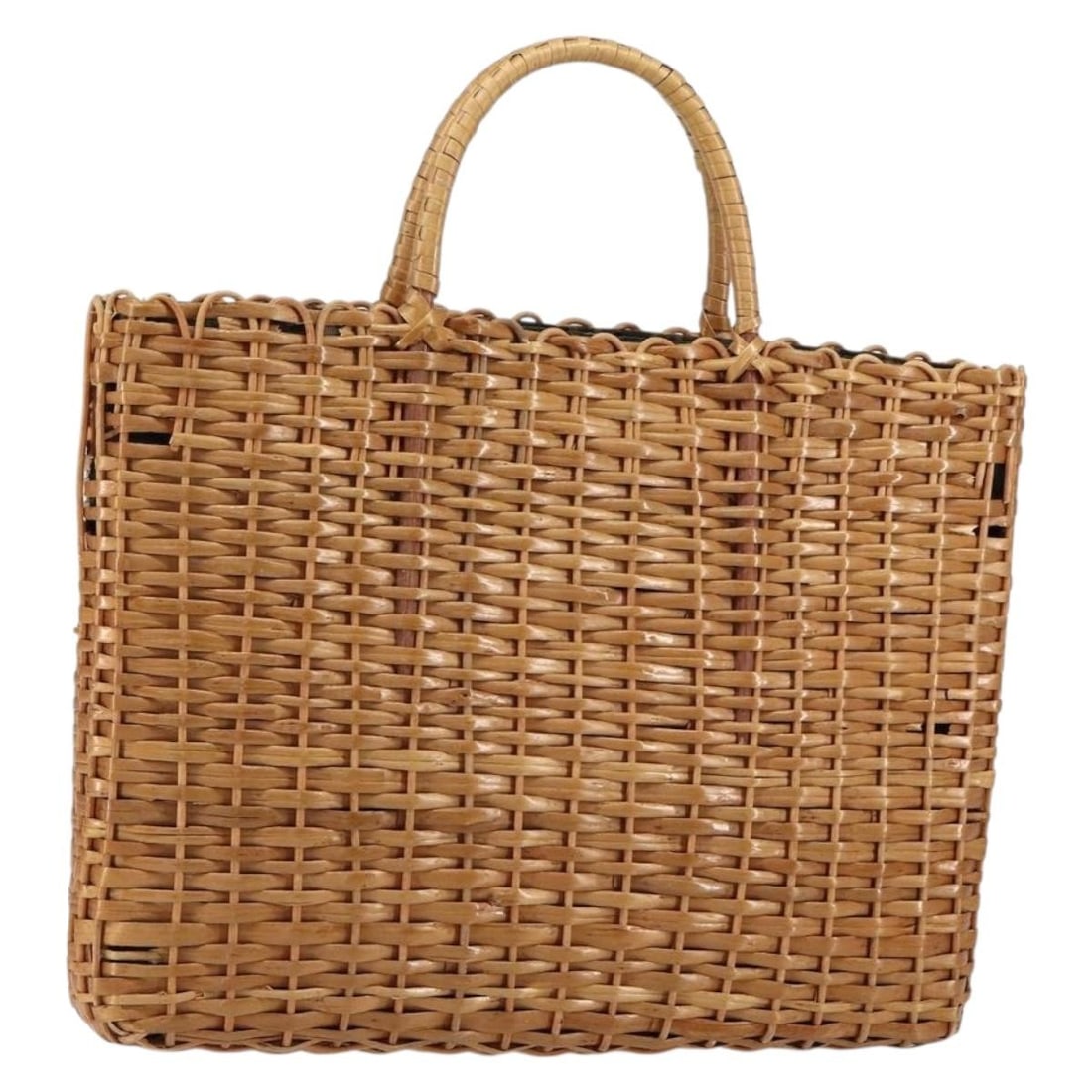 FENDI Rattan Hand Bag Brown Gold Made in Italy (1 of 18)